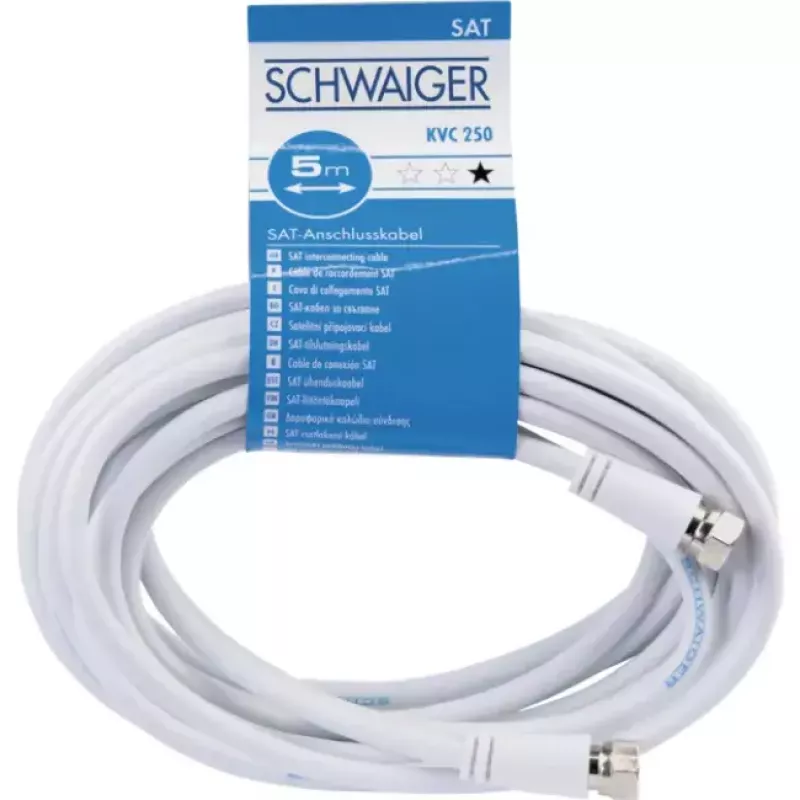 Coaxkabel Schwaiger KVC250 052 F-stekker 5 m wit