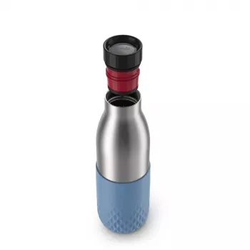 EMSA Bludrop Sleeve N3110700 drinkfles fitness, sport 500 ml roestvrij staal blauw, roestvrij staal