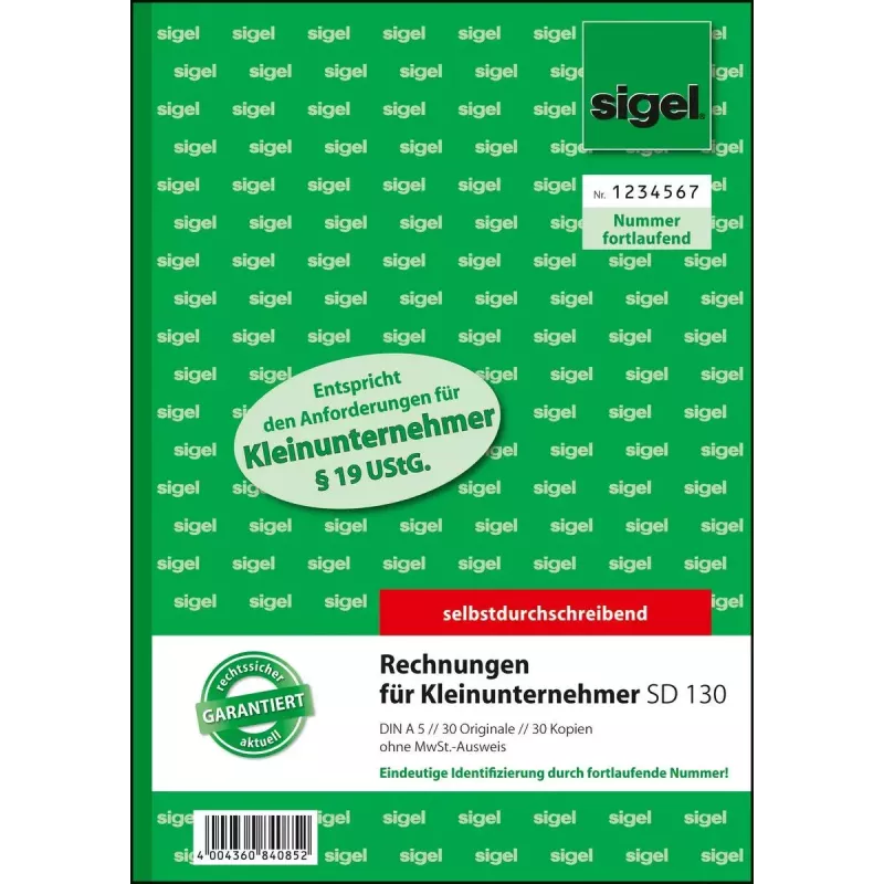 Bedrijfsformulier Sigel SD130 A5 wit geel 60 vel
