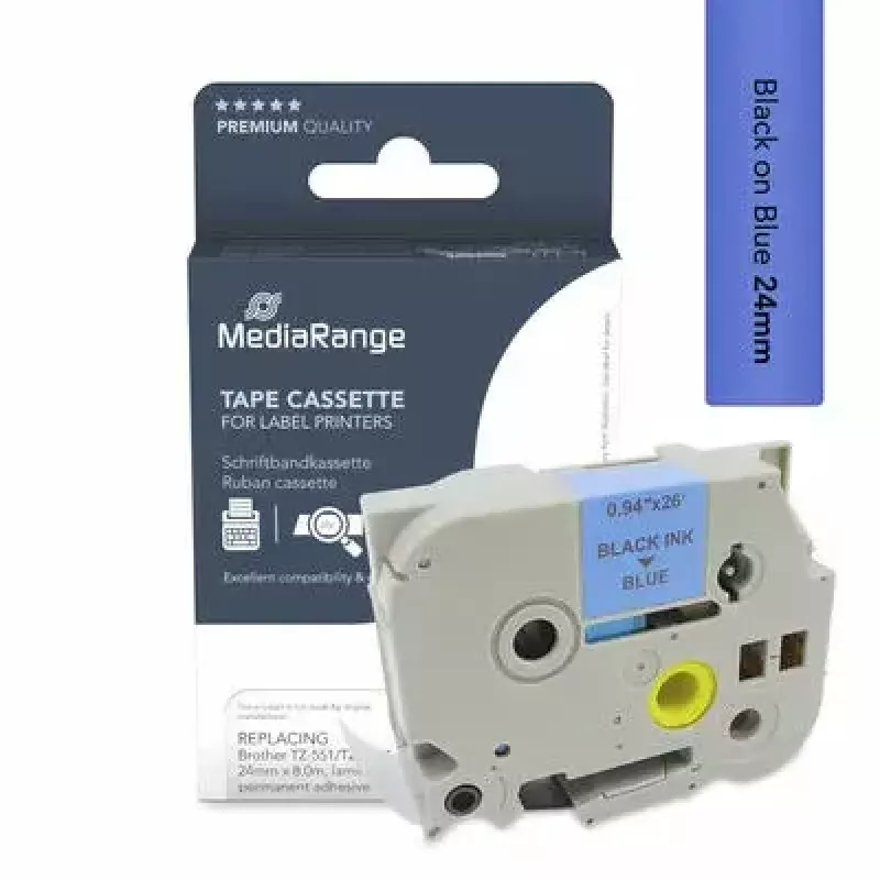 Printerlint MediaRange MRBTZ551 zwart 2,4 cm 8 m