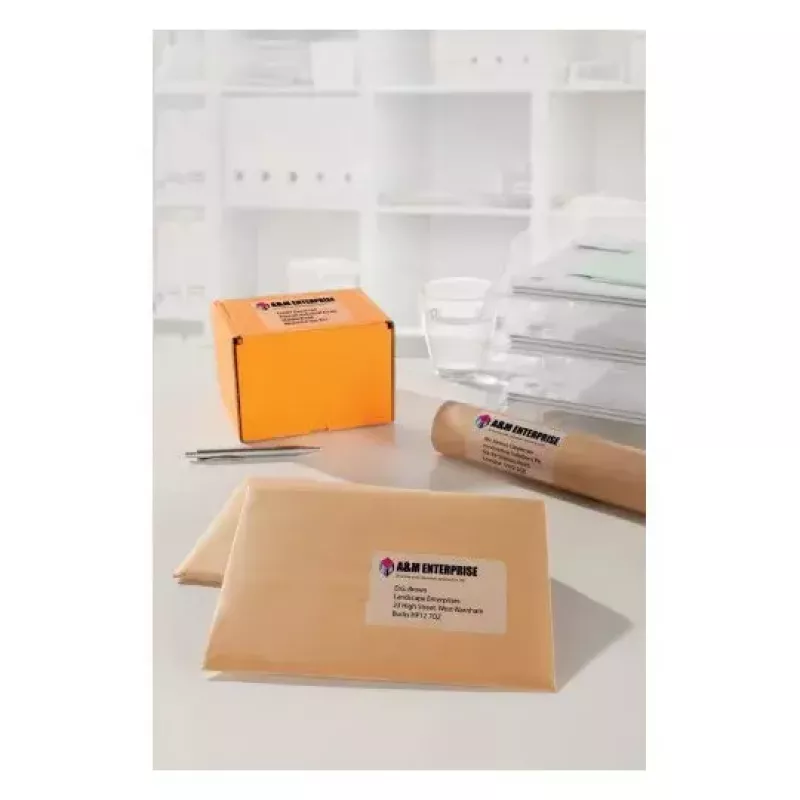 Zelfklevend etiket Avery J4722-25 afgeronde rechthoek transparant