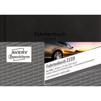 Avery Zweckform 222D Rittenregistratieboek (Fahrtenbuch), A6 liggend, 48 vellen, hardcover