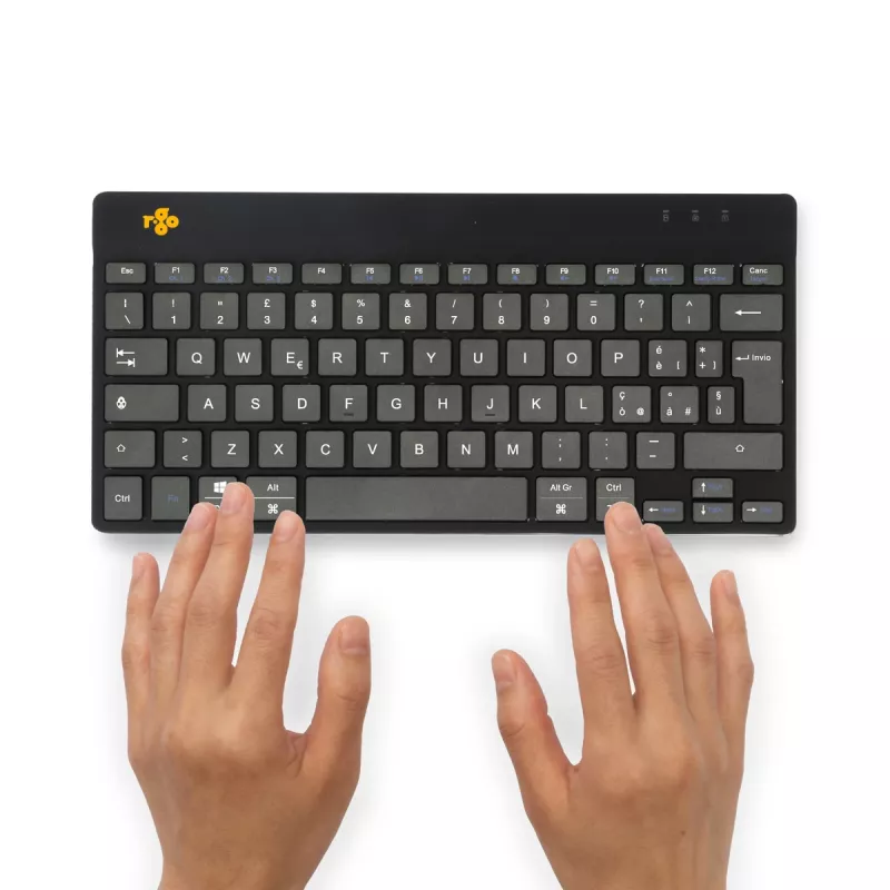 R-Go Tools ergonomisch toetsenbord R-Go Compact Break, compact toetsenbord met pauzesoftware, QWERTY (IT), Bluetooth, zwart