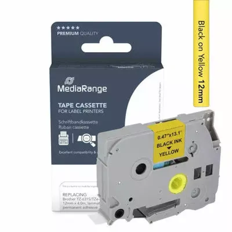 MediaRange MRBTZ631S etikettenband compatibel met Brother TZ-631S