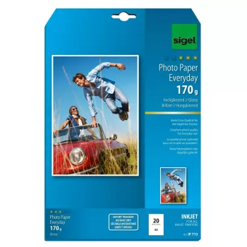 Drukkerpapier A4 Sigel IP713 Gloss 20 blad wit