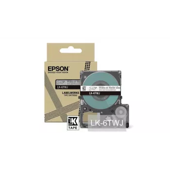 Etikettenband Epson LK-6TWJ transparant wit thermotransfer 2,4 cm