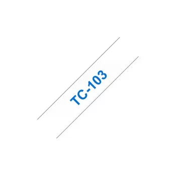 Brother TC-103 labeltape blauw op transparant