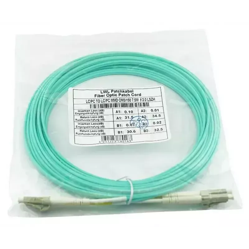 BlueOptics 050502K512000002M-BO Duplex glasvezel-patchkabel (Corning-compatibel), LC-UPC/LC-UPC, multimode OM3 50/125 µm, 2 m