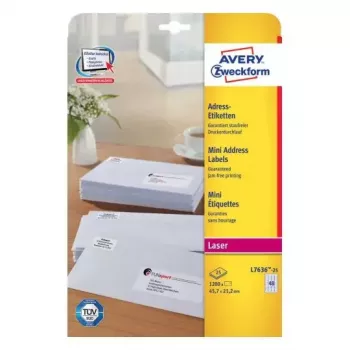 Zelfklevend etiket Avery L7636-25 afgeronde rechthoek