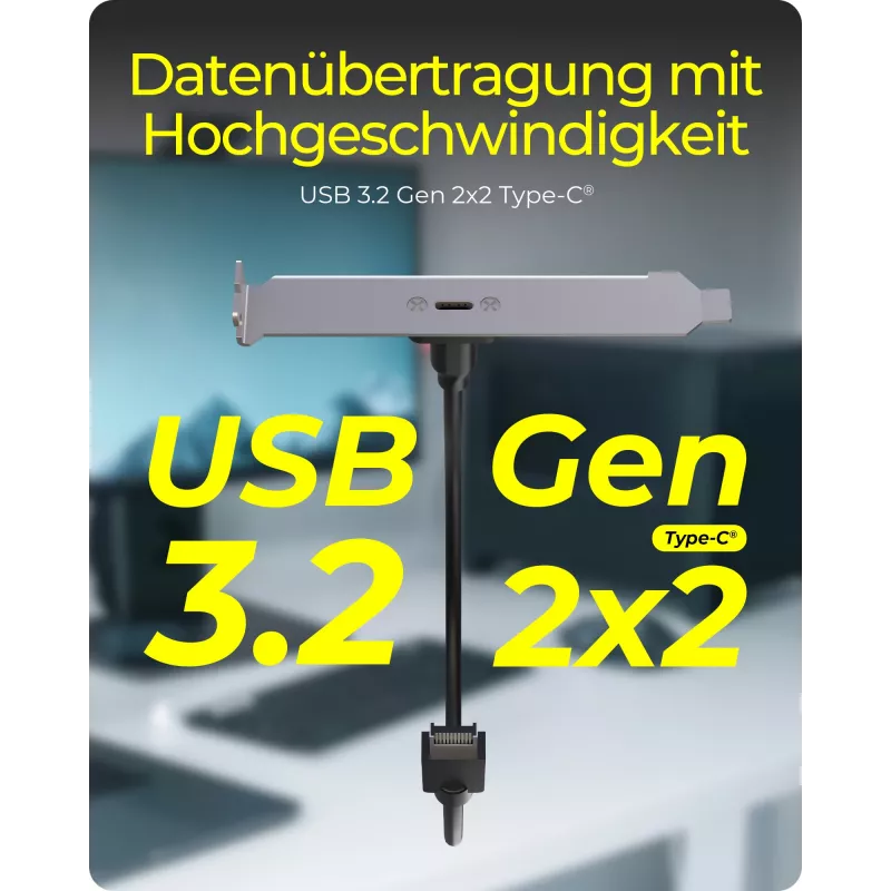 ICY BOX USB Type-C backpanel met interne USB Type-E aansluiting