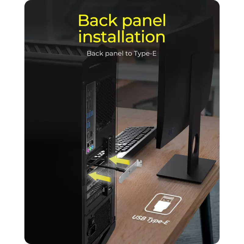 ICY BOX USB Type-C backpanel met interne USB Type-E aansluiting