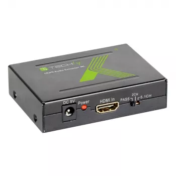 Techly audio-extractor HDMI SPDIF + cinch R/L IDATA HDMI-EA, 5 V, 77 mm, 64 mm, 23 mm, 351 g