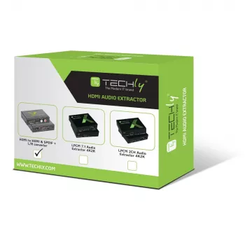 Techly audio-extractor HDMI SPDIF + cinch R/L IDATA HDMI-EA, 5 V, 77 mm, 64 mm, 23 mm, 351 g