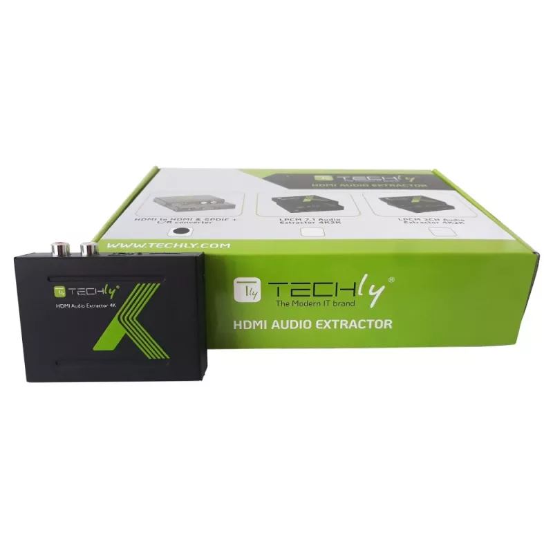 Techly audio-extractor HDMI SPDIF + cinch R/L IDATA HDMI-EA, 5 V, 77 mm, 64 mm, 23 mm, 351 g
