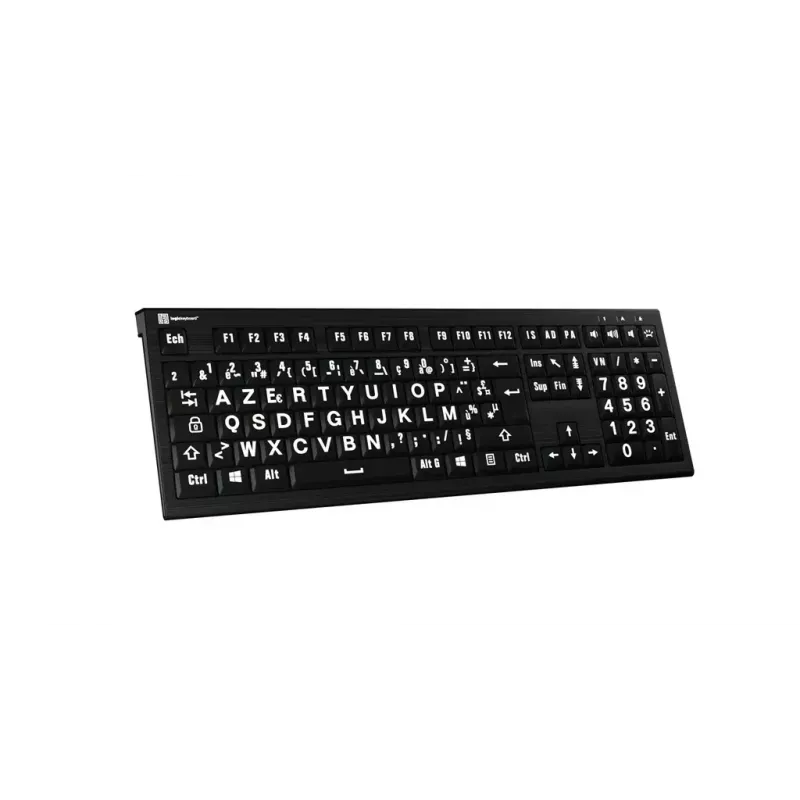Toetsenbord Logickeyboard LKB-LPWB-A2PC-FR universeel USB AZERTY Frans zwart
