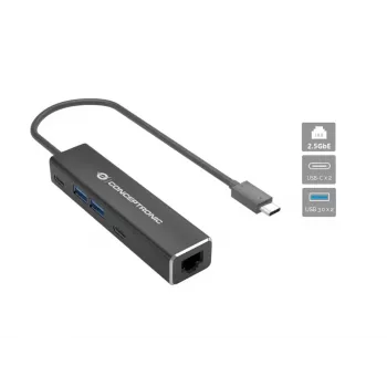 Conceptronic ABBY14B 2.5G Ethernet USB 3.2 Gen 1 adapter met USB-hub, 2.5GbE, USB-A x 2, USB-C x 2