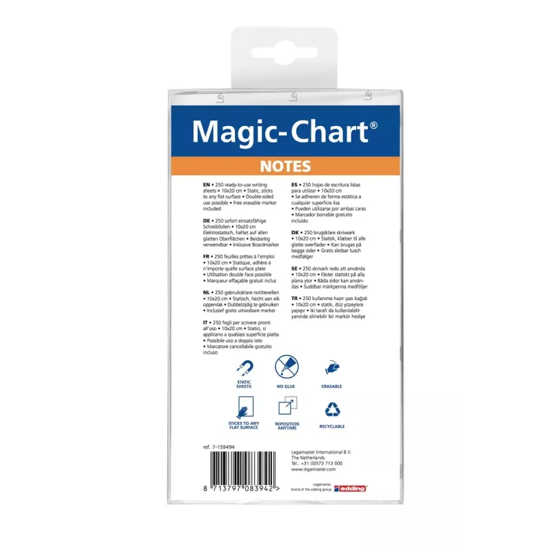 Magic-Chart-Notitieblok Legamaster 10x20cm gesorteerd 250 stuks