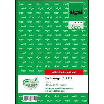 Bedrijfsformulier Sigel SD131 A5 wit geel 100 vel