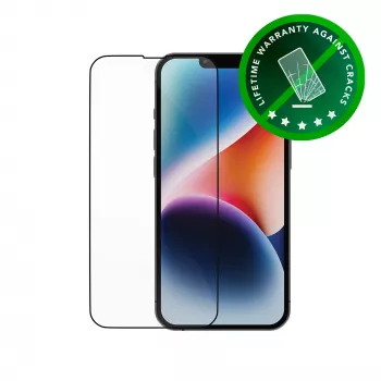 dbramante1928 Eco-Shield iPhone 13 13 Pro 14 zwart rand stof krasvast beeldschermbescherming van gehard glas