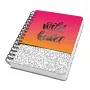 Schrijfboek Sigel Jolie JN621 A5 120 vel stippellijn zwart oranje roze wit