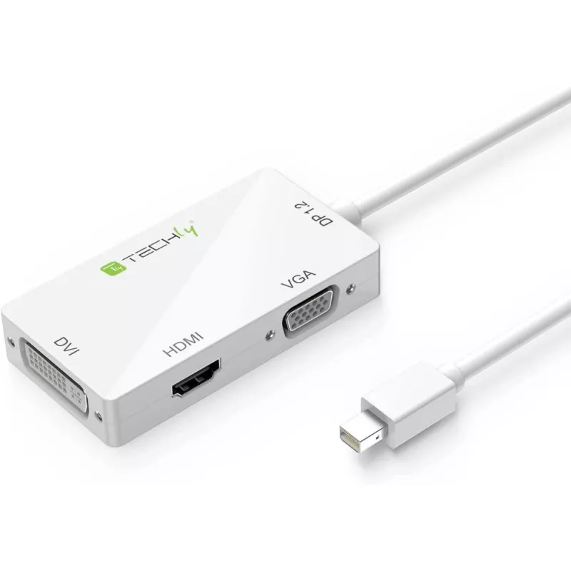Techly adapter 3 in 1 Mini DisplayPort (Thunderbolt) naar HDMI / DVI / VGA IADAP MDP-COMBOF12