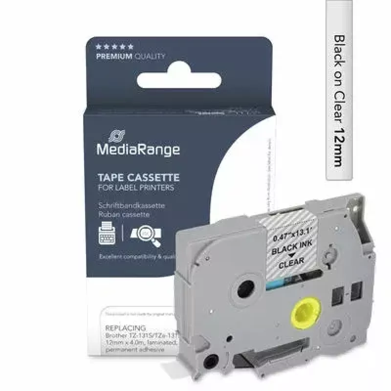 Printerlint MediaRange MRBTZ131S zwart 1,2 cm 4 m