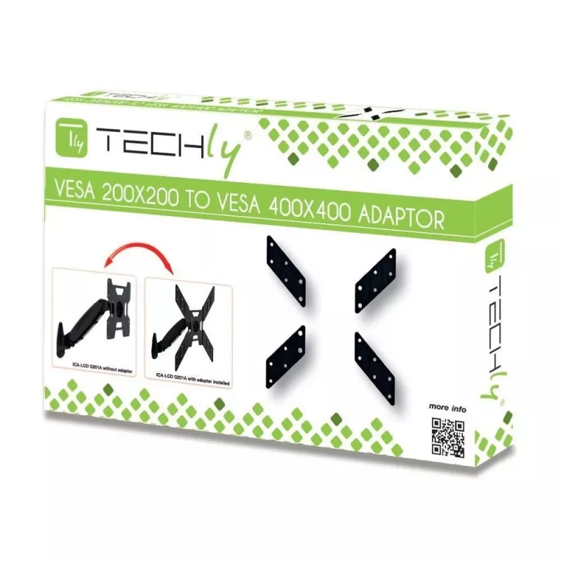 Techly universele adapter voor VESA 200x200 tot 400x400 zwart ICA-LCD G11A