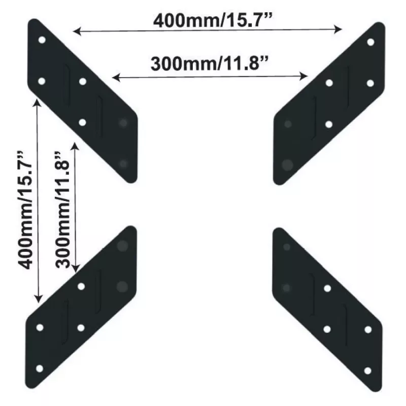 Techly universele adapter voor VESA 200x200 tot 400x400 zwart ICA-LCD G11A