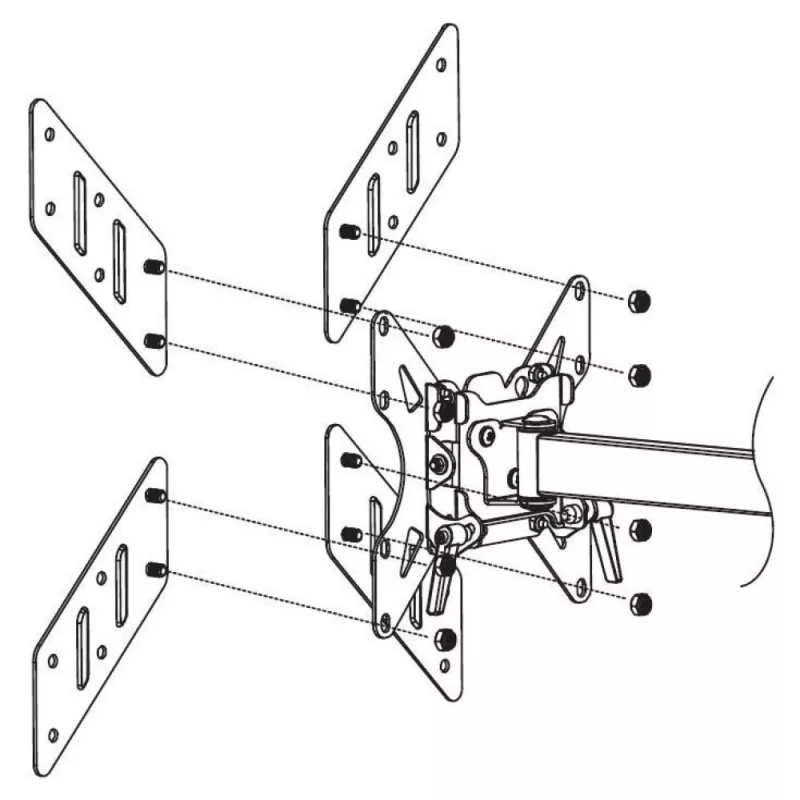 Techly universele adapter voor VESA 200x200 tot 400x400 zwart ICA-LCD G11A