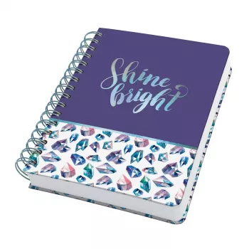 Schrijfnotitieboek Sigel Jolie JN617 A5 120 blad blauw groen roze violet wit