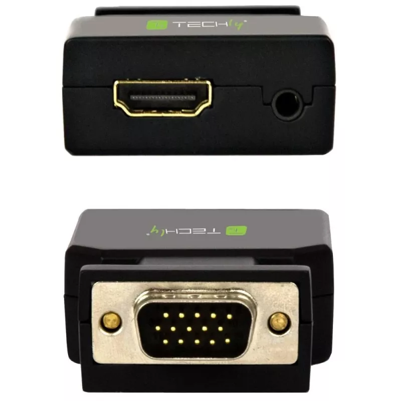 Techly mini-converter VGA en audio naar HDMI IDATA VGA-HDMINI