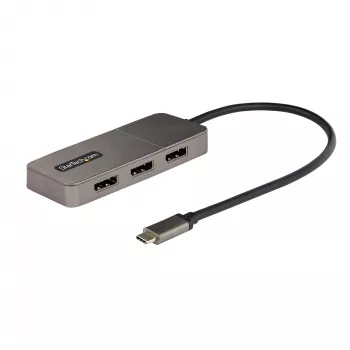 StarTech.com 3-poorts USB-C multi-monitor adapter, USB Type-C naar 3x DisplayPort 1.4 MST-hub, triple 4K 60Hz DP laptop display extender / splitter, HDR, extra lange ingebouwde kabel - alleen Windows
