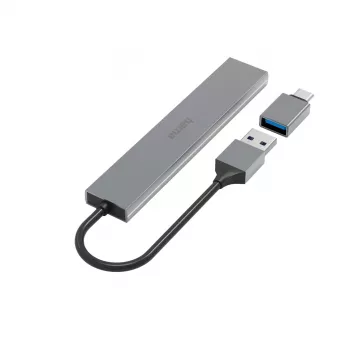 Hama 00200141 Interface-hub USB 3.2 Gen 1 (3.1 Gen 1) Type-A 5000 Mbit/s Grijs