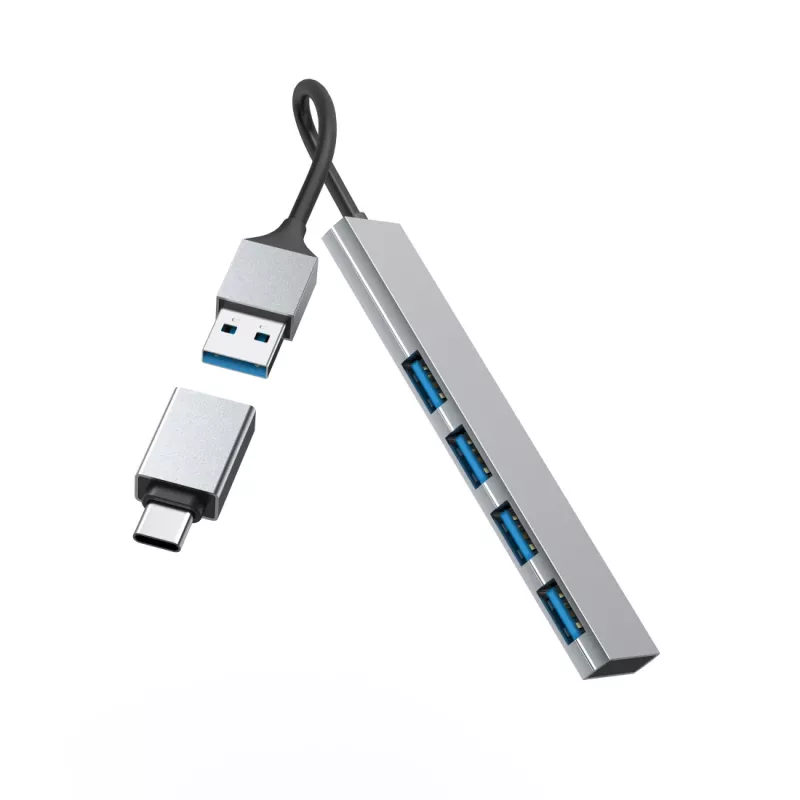 Hama 00200141 Interface-hub USB 3.2 Gen 1 (3.1 Gen 1) Type-A 5000 Mbit/s Grijs