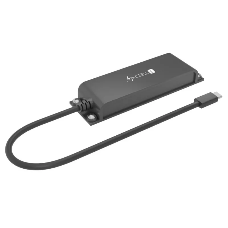 Techly IADAP-USBC-935 Laptop-dockingstation/poortreplicator Bekabeld USB 3.2 Gen 1 (3.1 Gen 1) Type-C Zwart