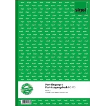 Sigel PG415 formulierboek voor post in-/uitgaand, A4, 50 vel