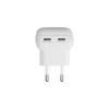 Wandlader d bramante re-charge Pro EU plat 2×USB-C 20W wit (indoor)
