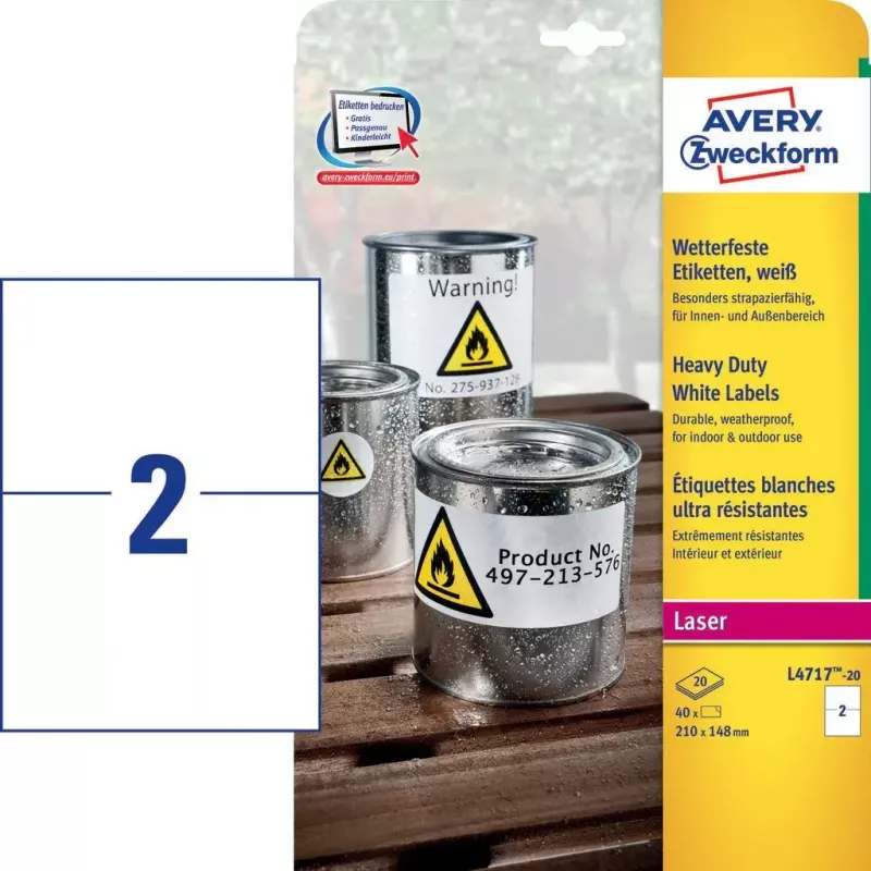 Zelfklevend etiket Avery L4717-20 afgeronde rechthoek