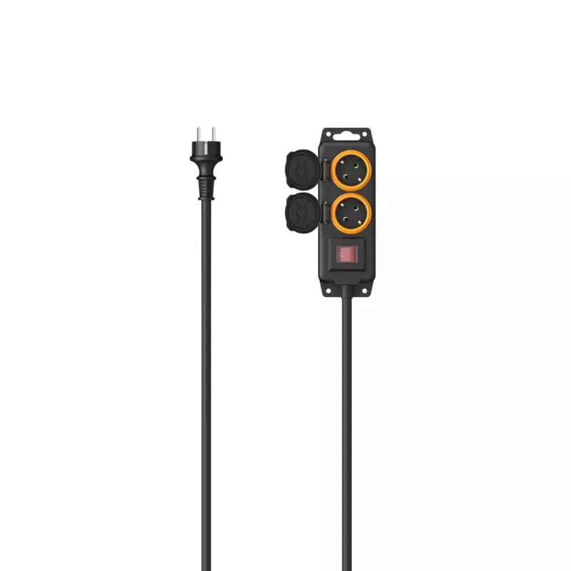 Hama 00223062 stroomverlenging 2 m 2 AC-stopcontacten outdoor zwart