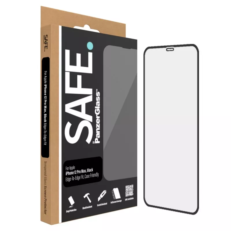 Beeldschermbeschermfolie PanzerGlass SAFE. by ® Apple iPhone 12 Pro Max randloos kras- en stootvast