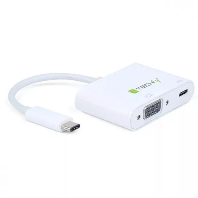 Techly converterkabel adapter USB naar VGA-C, C-port USB-laadfunctie IADAP USB31-VU31