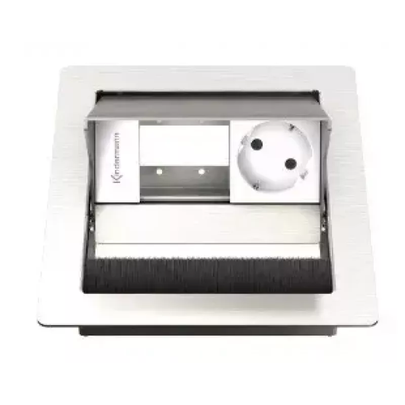 Tafelcontactdoos type F Kindermann 7492000041 roestvrij staal wit