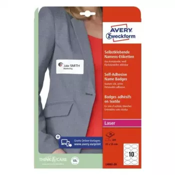Zelfklevend etiket ovaal verwijderbaar Avery L4882-20