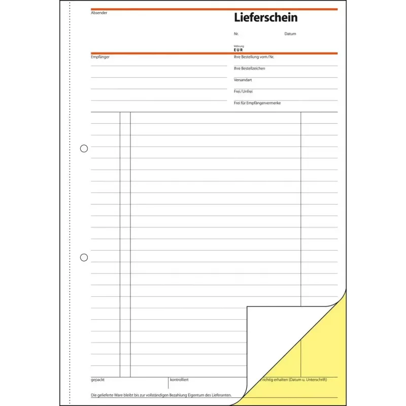 Bedrijfsformulier Sigel SD015 A4 wit geel 80 vel