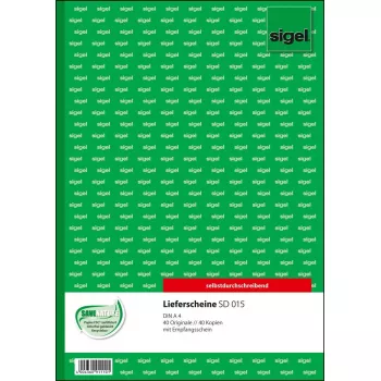 Bedrijfsformulier Sigel SD015 A4 wit geel 80 vel