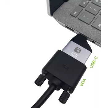 Techly IADAP USBC-VGAC USB-grafische adapter 1920 x 1200 pixels zwart, zilver