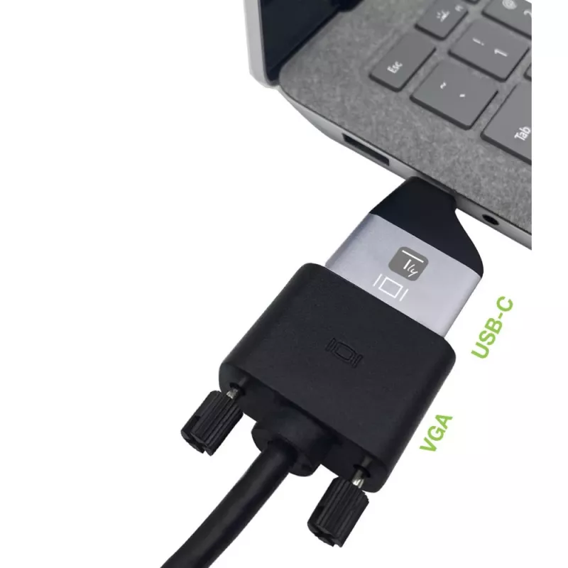 Techly IADAP USBC-VGAC USB-grafische adapter 1920 x 1200 pixels zwart, zilver