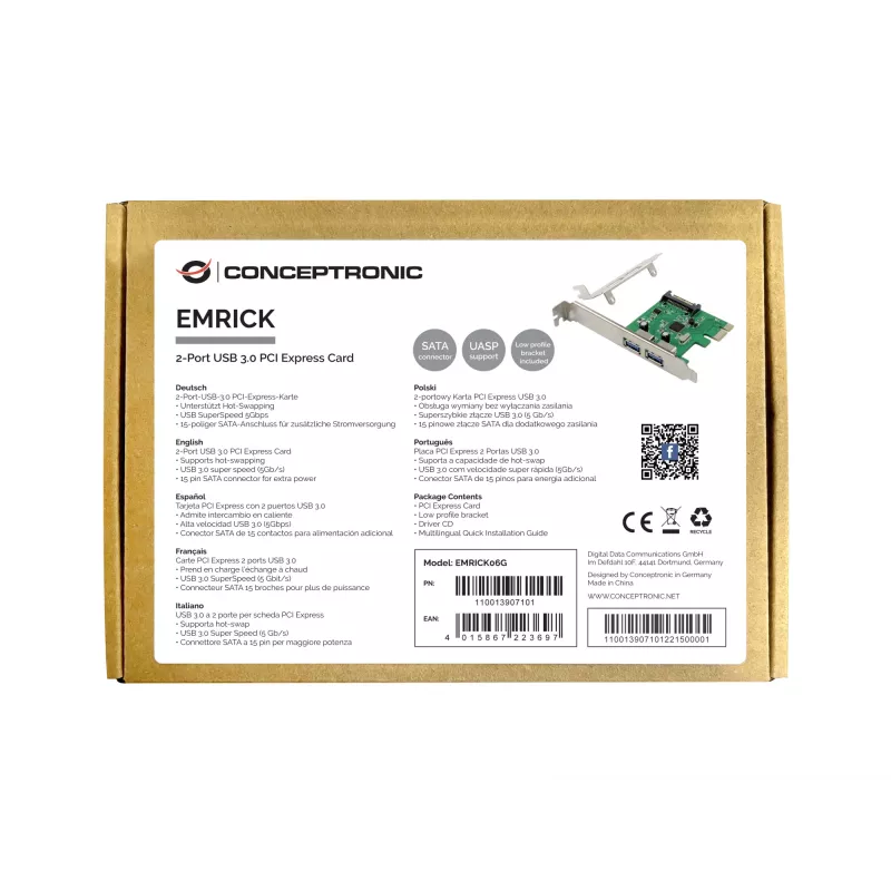 Conceptronic EMRICK 2-poorts USB 3.0 PCIe-kaart