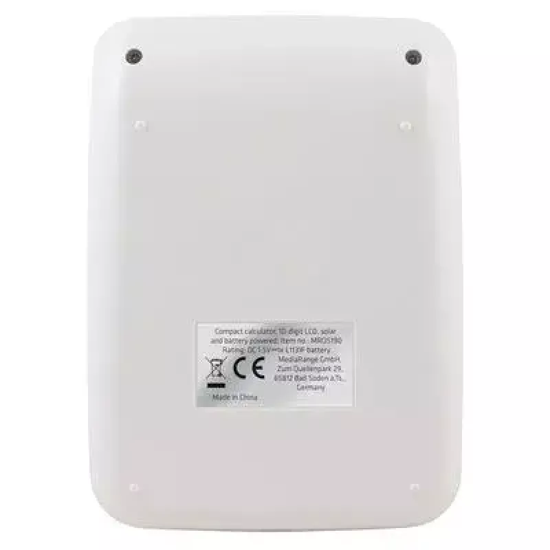 MediaRange MROS190 tafelrekenmachine Basic 10 cijfers batterij zonne-energie zwart wit