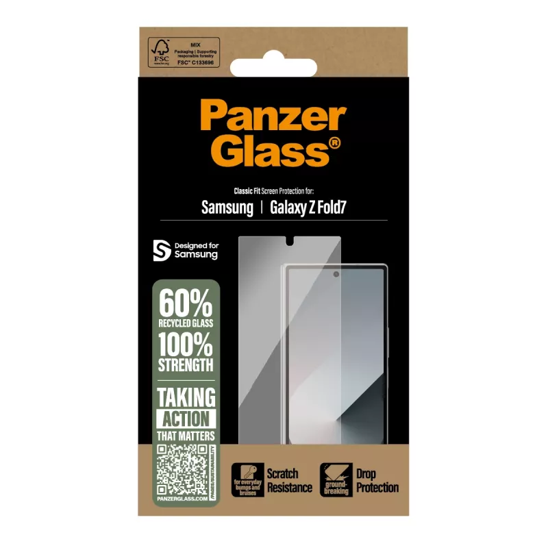 Beeldschermbescherming PanzerGlass voor Samsung Galaxy Z Fold7 — Ultra-Wide Fit